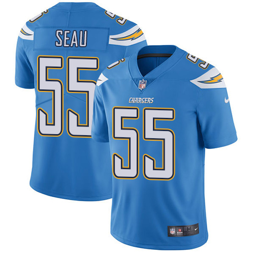 Nike Chargers #55 Junior Seau Electric Blue Alternate Men's Stitched NFL Vapor Untouchable Limited Jersey - Click Image to Close